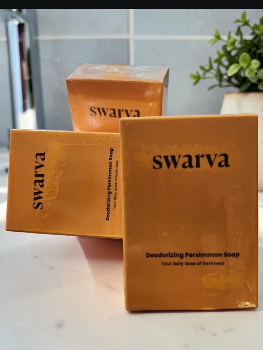 Swarva Japanese Persimmon Soap - Body Odor Cleanser Sealed 1 Bar